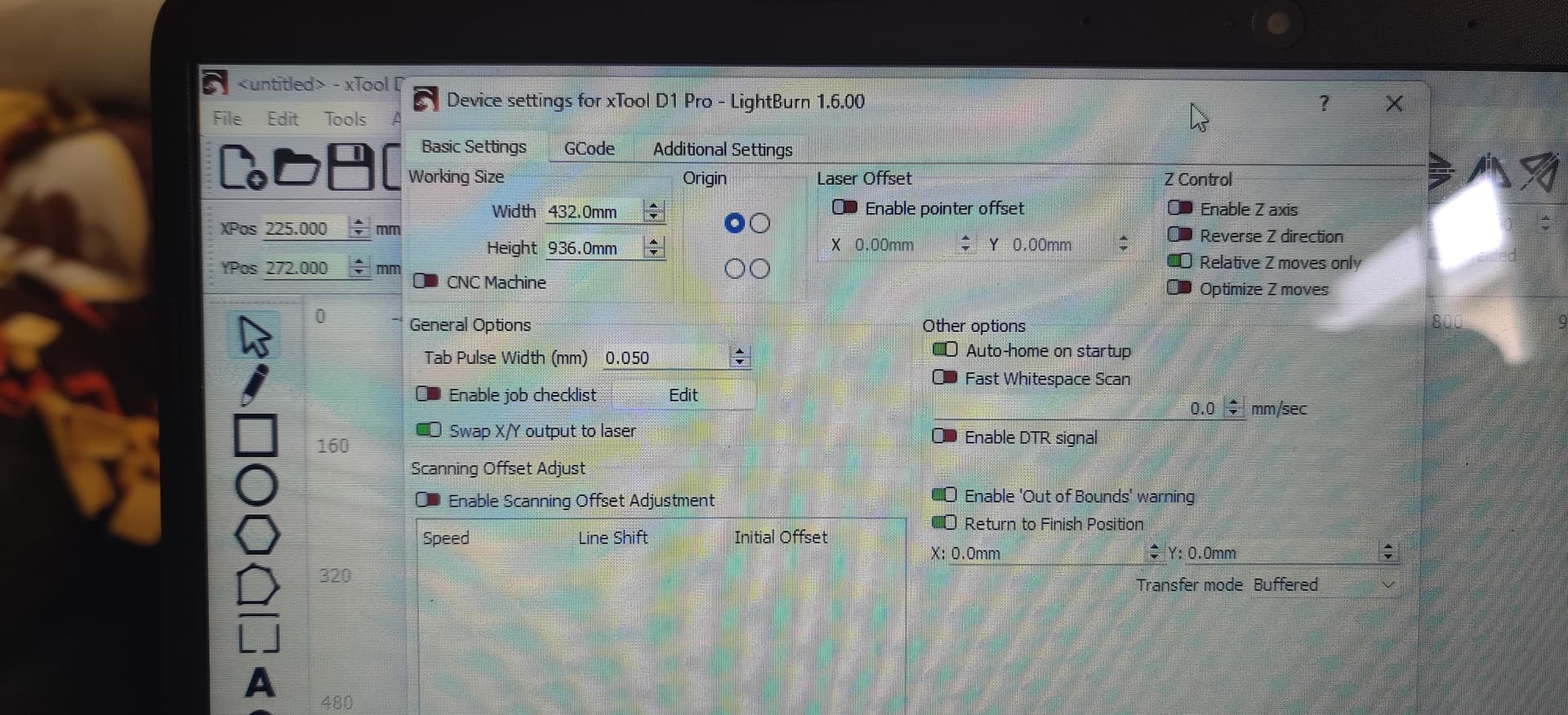 XTool D1 Pro with extension not working - LightBurn Software