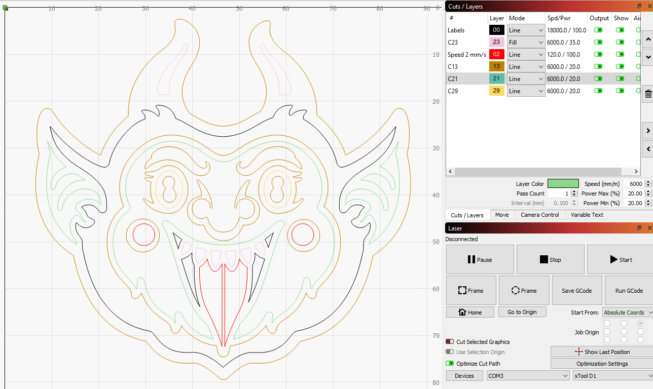 Separating Cuts/Layers into Separate - LightBurn Software 