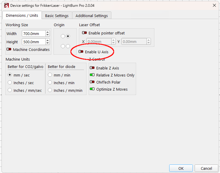 KT332N Z axis offset function - Ruida controllers - LightBurn