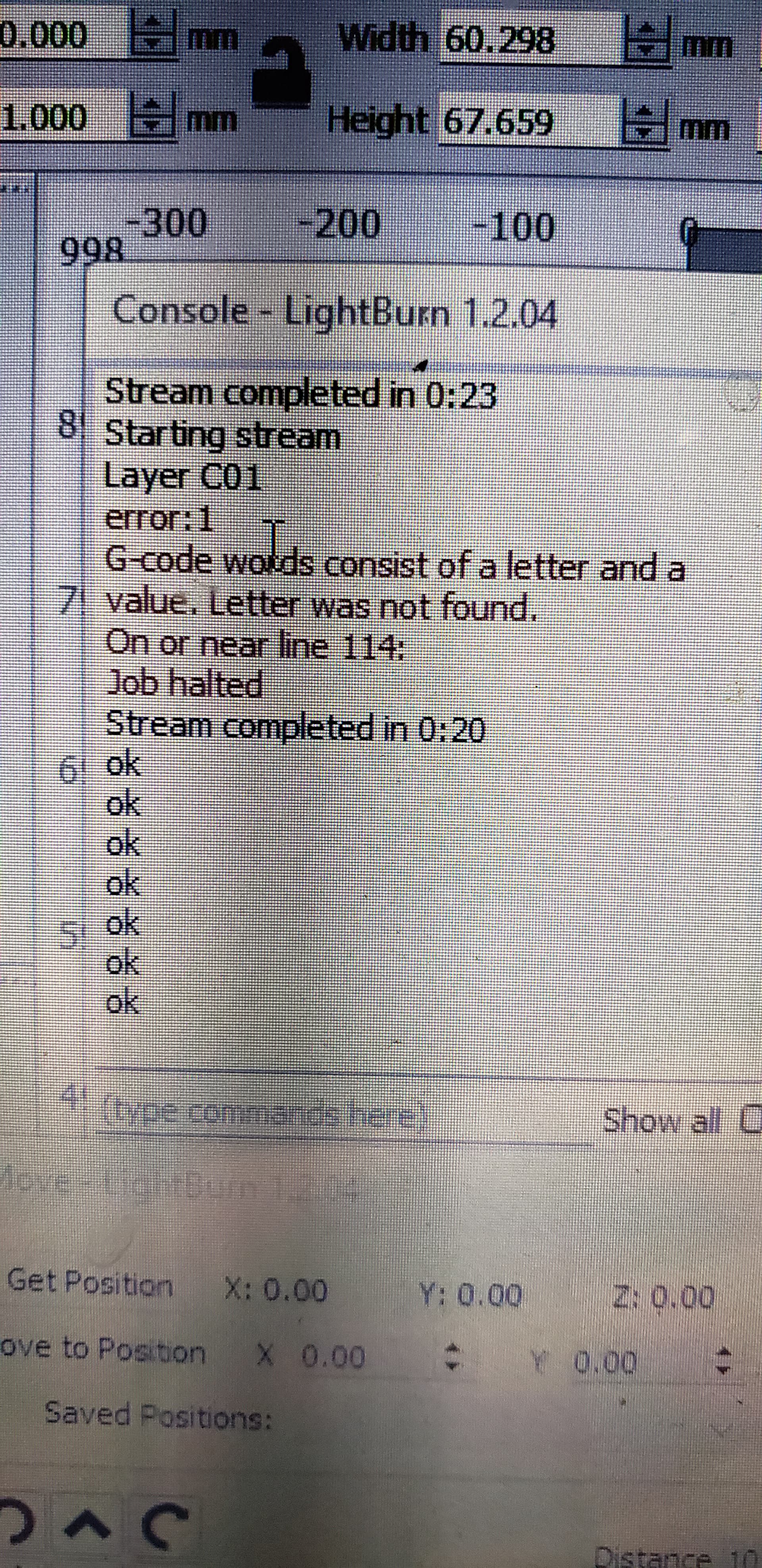 Error 1. Grbl. 1.2.04 - LightBurn Hardware Compatibility
