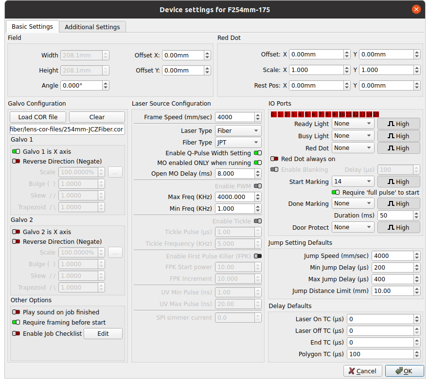 M7 Mopa Laser 60W Settings - LightBurn Hardware Compatibility
