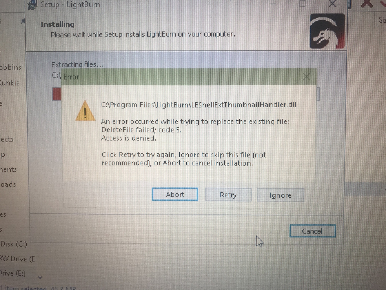 lightburn software not downloading