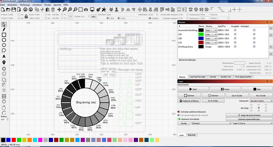 lightburn machine settings