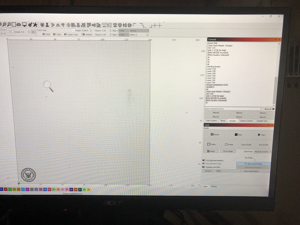 Can Not Get Laser To Perform All Light Burn Actions 22 By LightBurn 