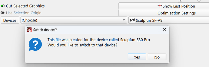 Device Change Warning
