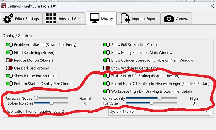 Screen Settings