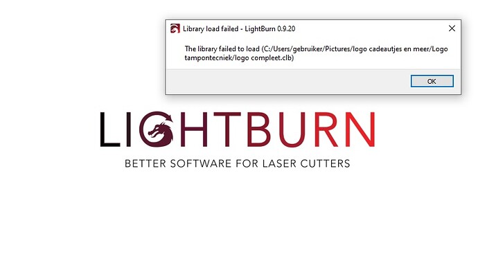 lightburn kan logo niet openen