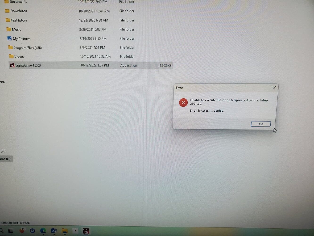 New update wont install LightBurn Software Questions [OFFICIAL] LightBurn Software Forum