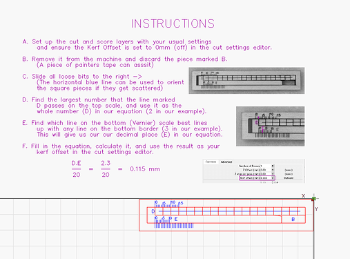 Preview of the kerf offset tool in LightBurn.