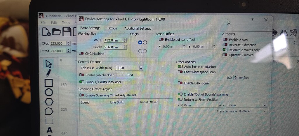 XTool D1 Pro with extension not working - LightBurn Software