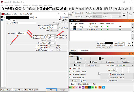 2023-07-07 forum 103962 Smoothieware - Cut settings Editor- line -advanced- Start Pause and cut through