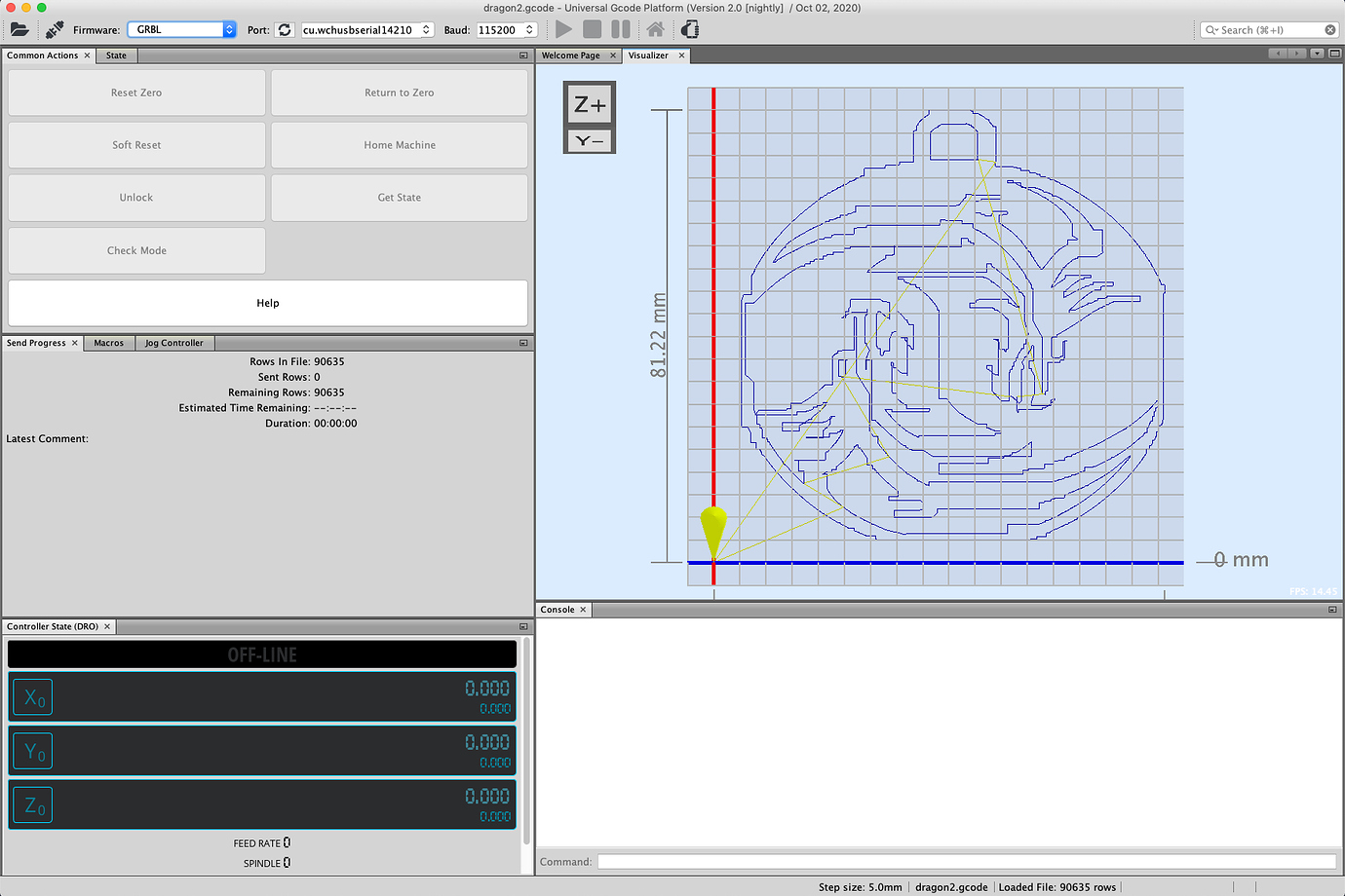Lightburn Gcode output is incorrect. Steps for curves in some places