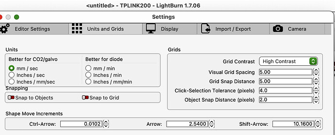 LB 11.7.06 Settings Machine Units location