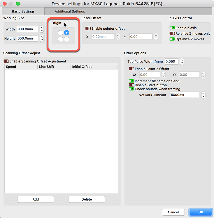 Lightburn Mirror X and Y Axis LightBurn Software Questions
