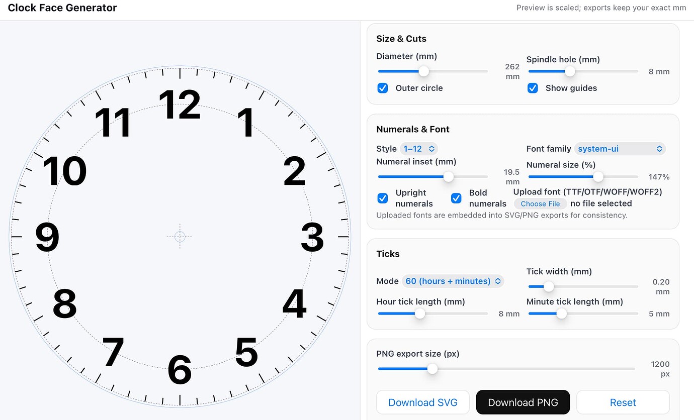 Online Clock Face Generator - Community Laser Talk - LightBurn Software ...