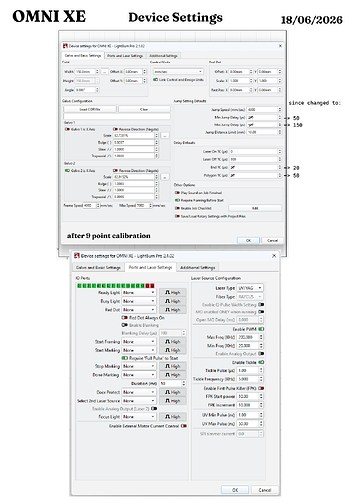 OMNI XE Settings BACKUP