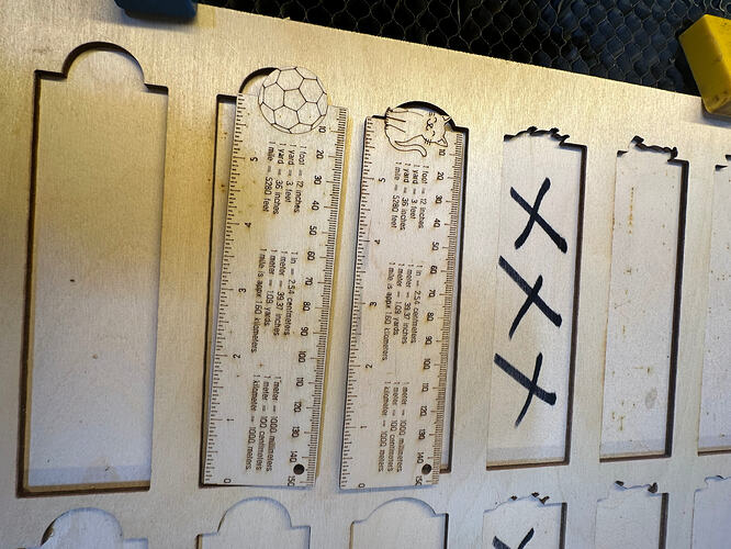 front of ruler