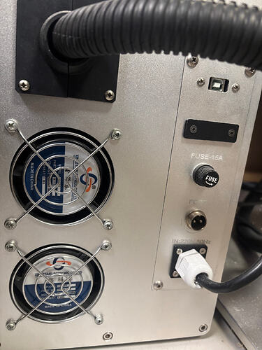 Fiber laser back side