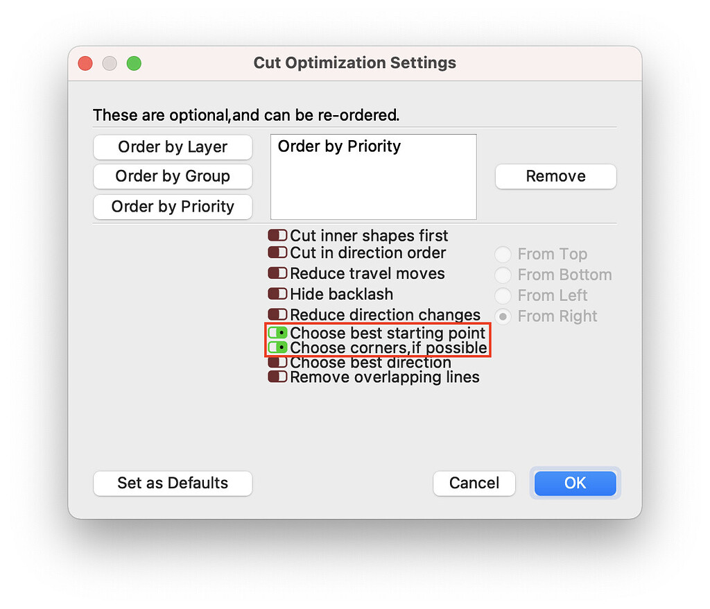 Still Questionable Cut Optimization Settings LightBurn Software Still questionable cut optimization settings lightburn software