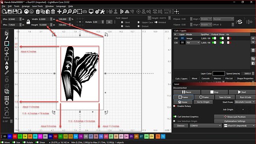Prayer hands 10 tall 6.5 wide - Marked up