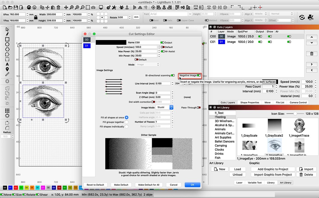 Negative image toggle broken? - LightBurn Software Questions ...