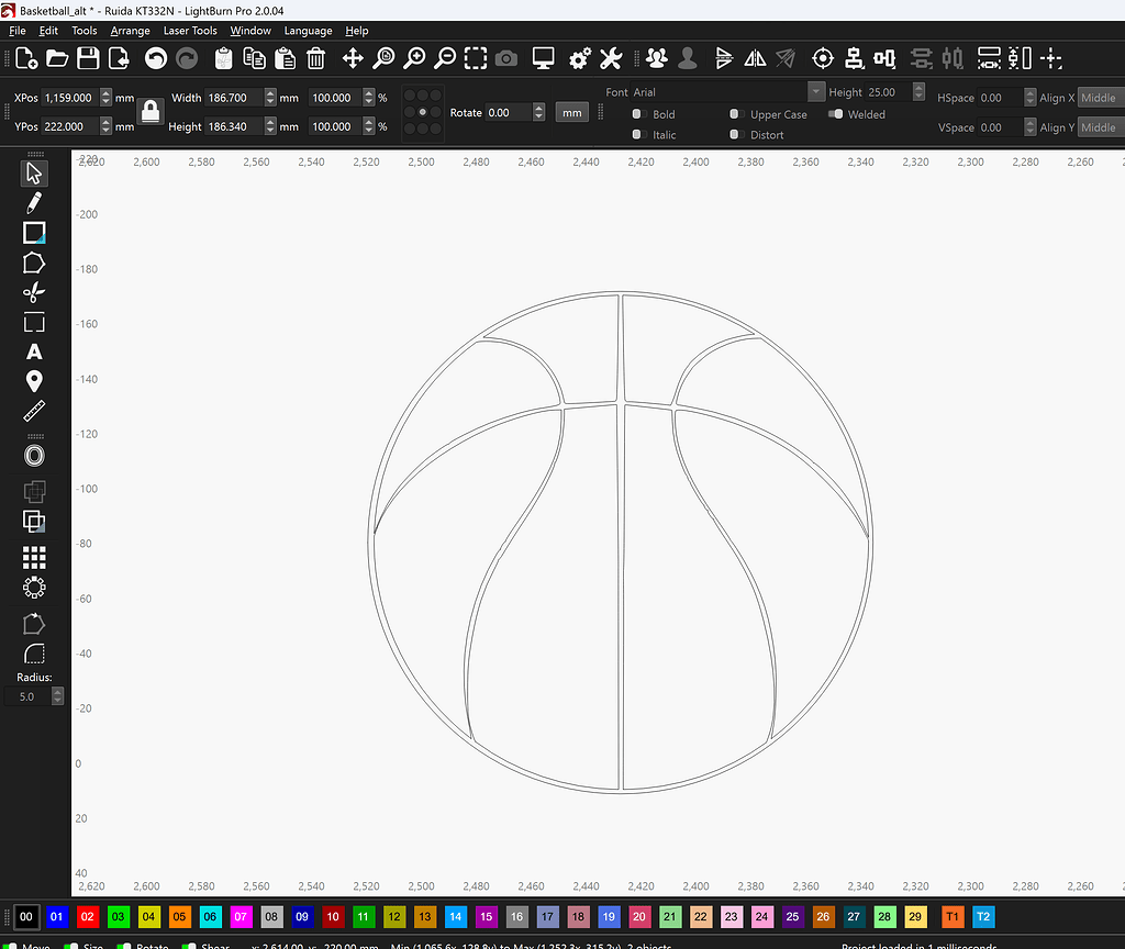 Best approach to fill/etch lines of a basketball - LightBurn Software ...