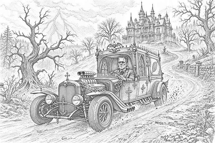 HALLOWEEN VEHICAL SKETCH