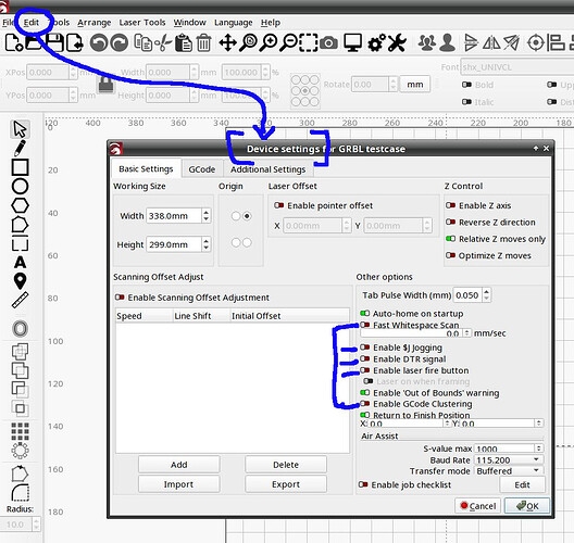GRBL Device Settings