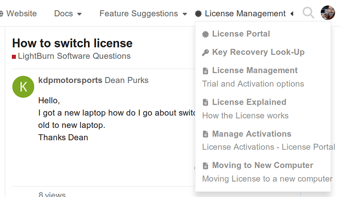 LightBurn - License management