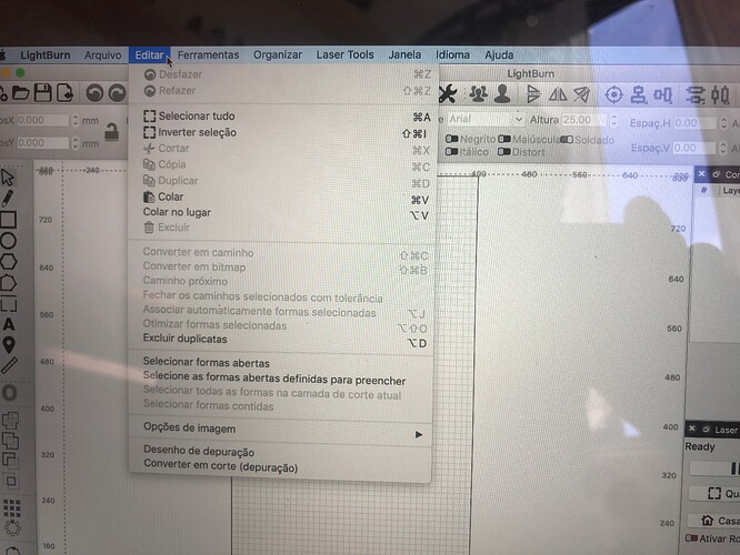 menu editar  light burn