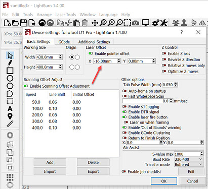 2023-07-03 forum 103255 xTool D1 offset