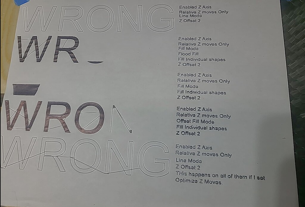 Z axis not moving up during transverse moves within shape NEJE