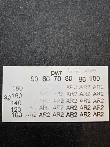 material test spray paint shellac and mask