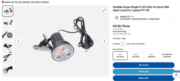 Screenshot 2023-11-21 at 19-51-47 Flexible Super Bright 3 LED Clip On Spot USB Light Lamp For Laptop PY~KE eBay