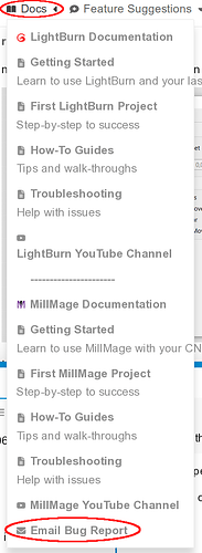 LightBurn - bug report