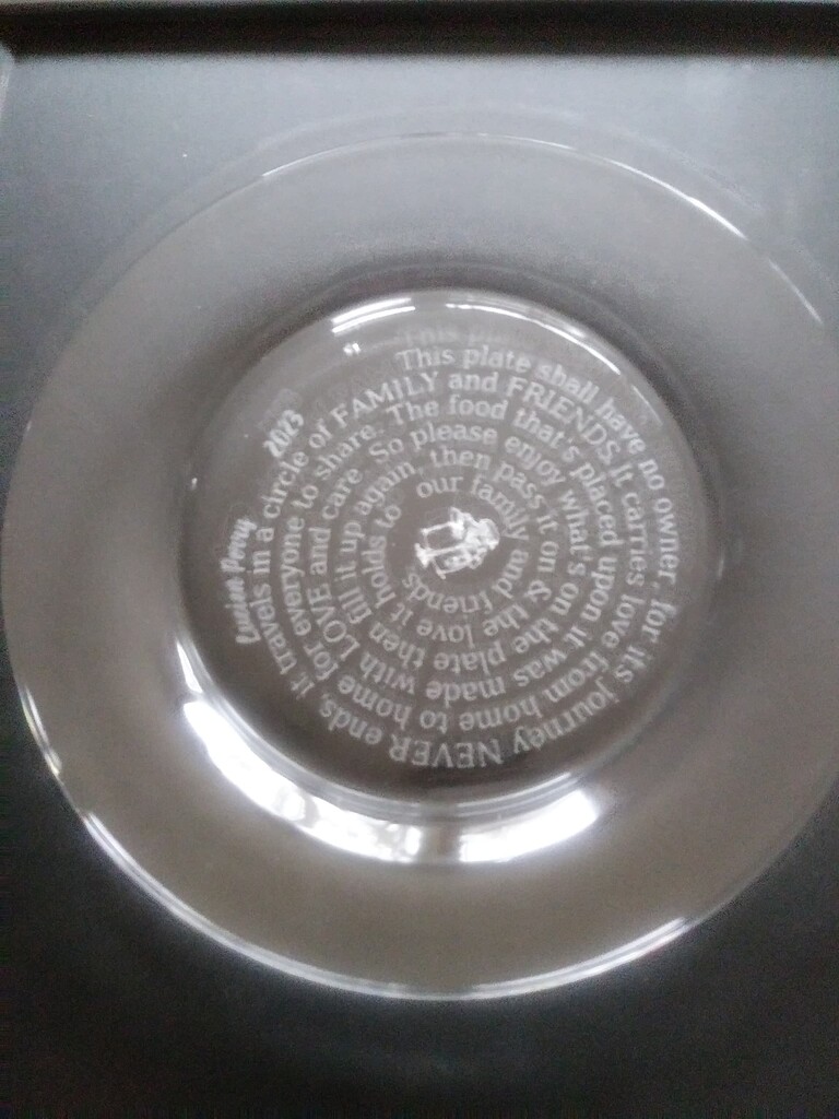 First attempts etching on Dollar Tree Glass Plates Finished Creations