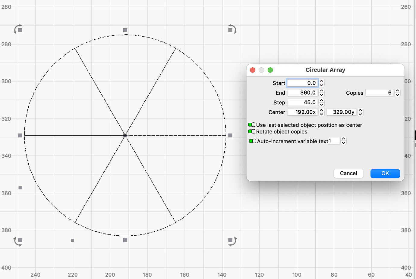 how-to-break-a-circle-into-thirds-segments-lightburn-software