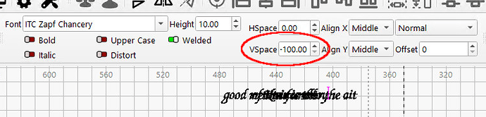 LightBurn - text with bogus Vspace