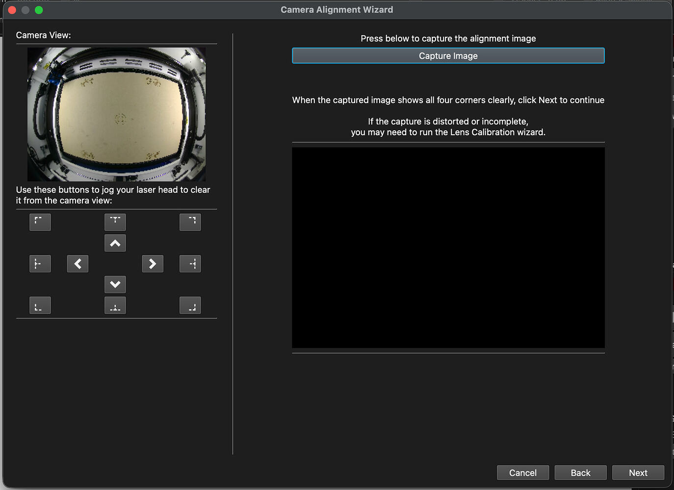 Camera Alignment Image Captures Black Screen - LightBurn Software ...