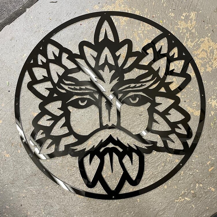 Green Man Wall Art - Finished Creations - LightBurn Software Forum