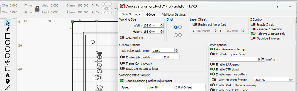 Lightburn is not recognizing the workspace size - Tips and Tricks ...