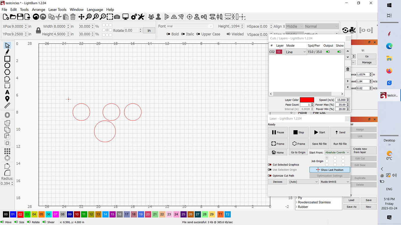 Project as circle cutting as oval ? why LightBurn Software Questions