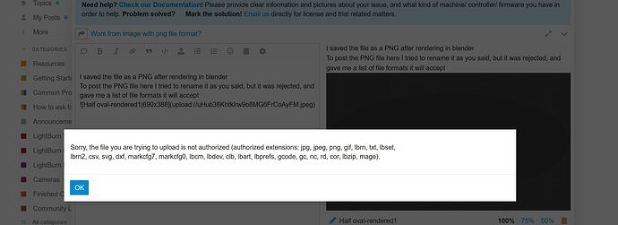 Wont accept file in lightburn forum