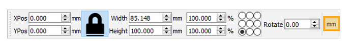 LightBurn - Numeric Edits toolbar units