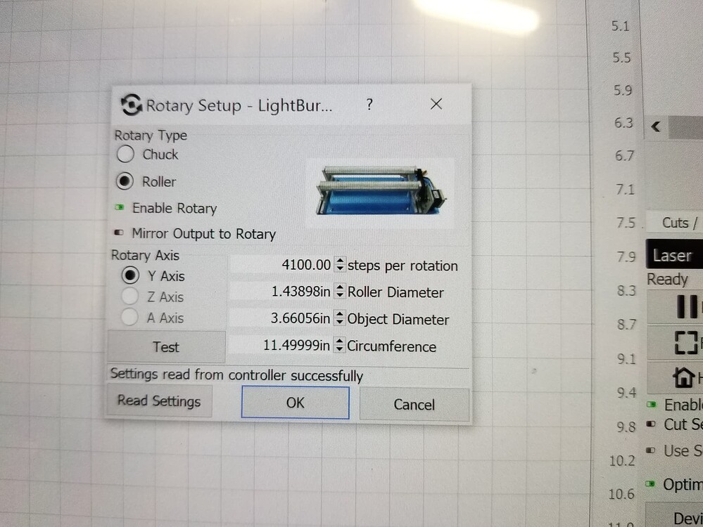 Stretching in Y axis on rotary LightBurn Software Questions [OFFICIAL