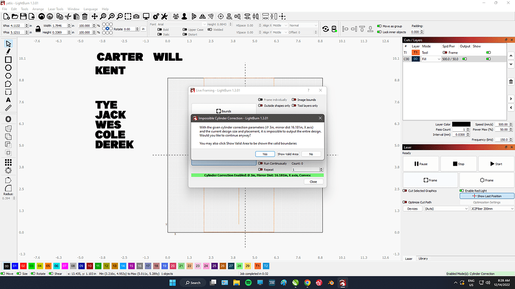 Update 1.3.01 Galvo LightBurn Software Questions LightBurn Software