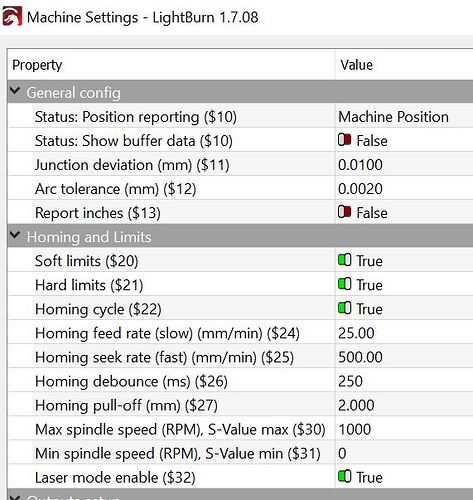 MACHINE SETTINGS