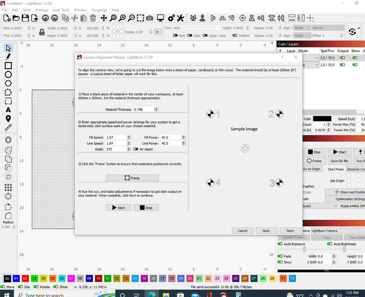 Lightburn camera update issue? LightBurn Software Questions