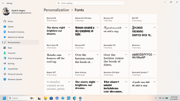 FontList
