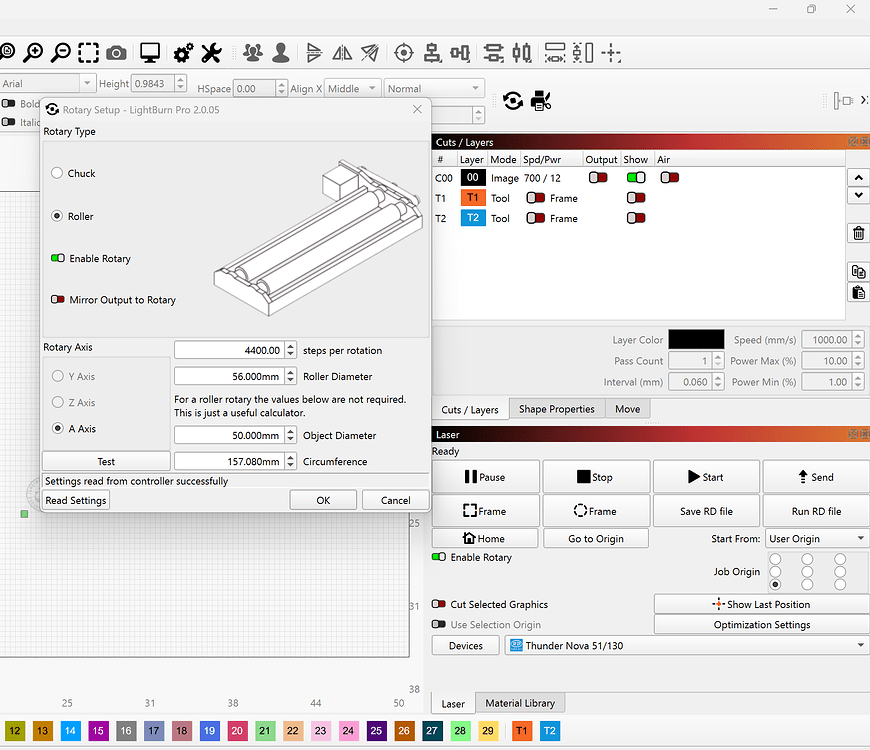 Lightburn not showing Enabled Modes: Rotary - LightBurn Software ...